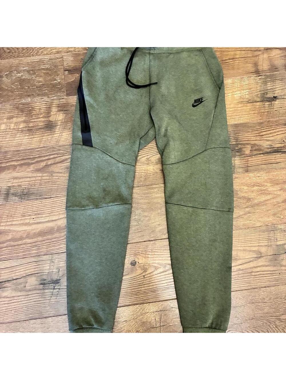 Nike Tech Fleece Joggers – Olive Green (Size S)